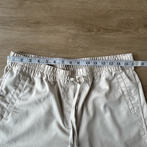 J. Jill Drawstring Moonbeam Curve Hem Ankle Pants Lyocell Cotton SZ M Spring - Picture 7 of 9